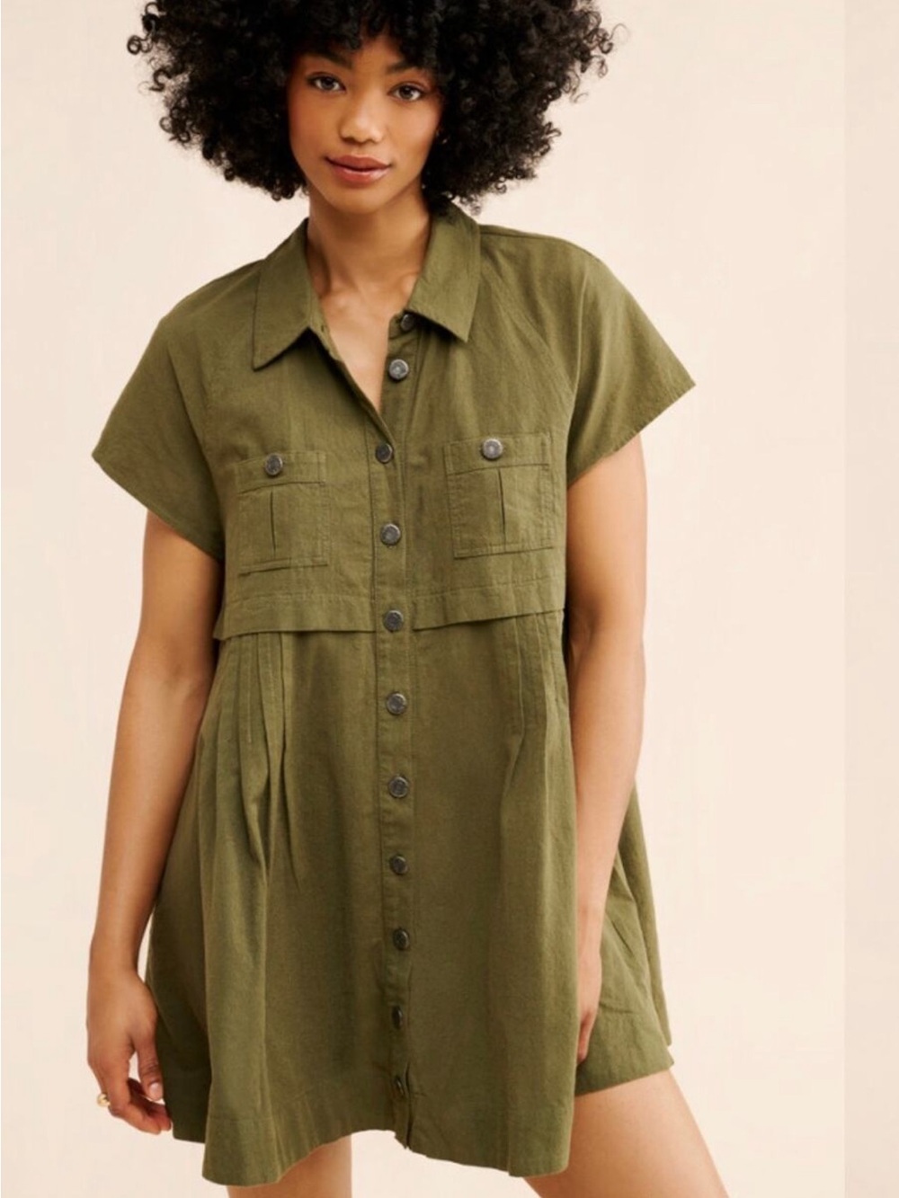 Free People Ronnie Poplin Mini Dress - Size Small - EUC